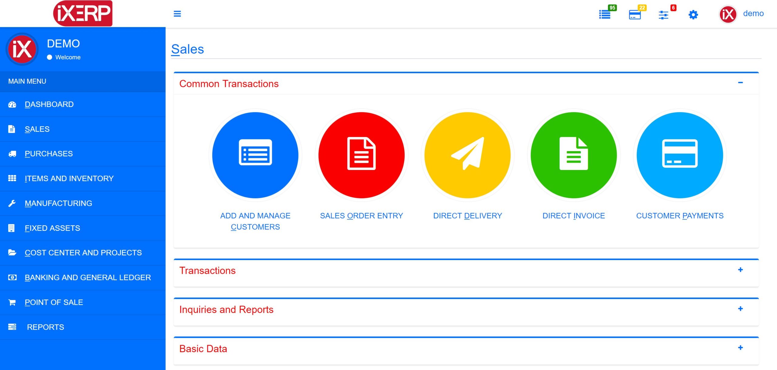 iX ERP Sales Module